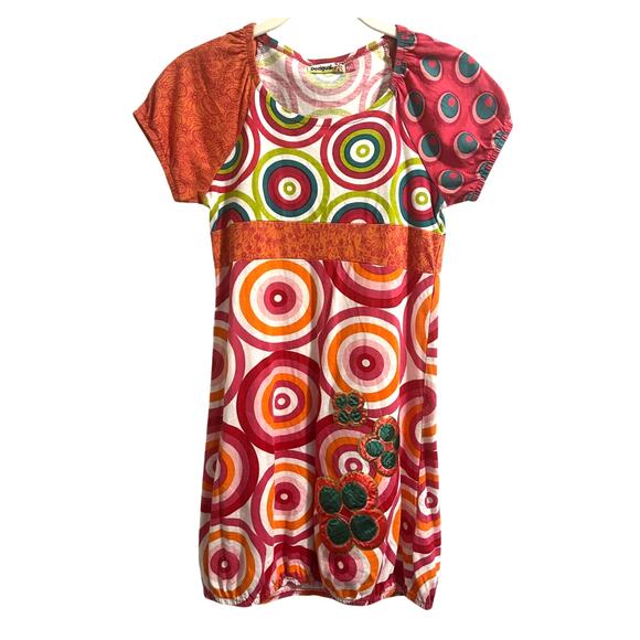 Desigual Other - Desigual Girls Colorful Dress Scoop Neck Puffed Sleeves sz. 11-12 yrs old